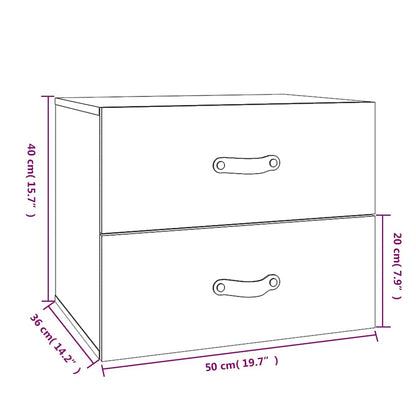 Comodini a Muro 2 pz 50x36x40 cm | homemem39