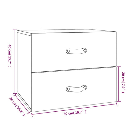 Comodino a Muro Grigio 50x36x40 cm | homemem39