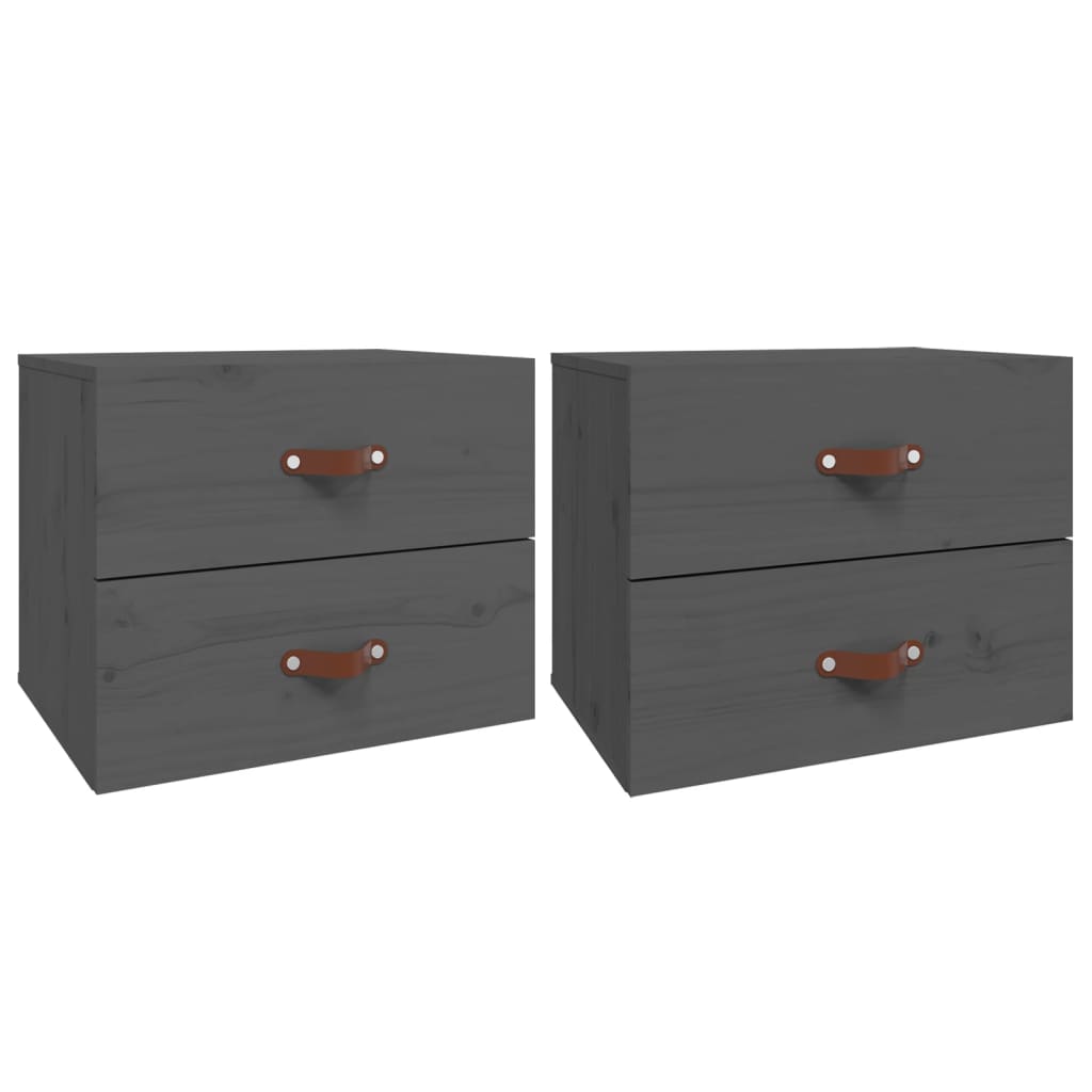 Comodini a Muro 2 pz Grigio 50x36x40 cm | homemem39