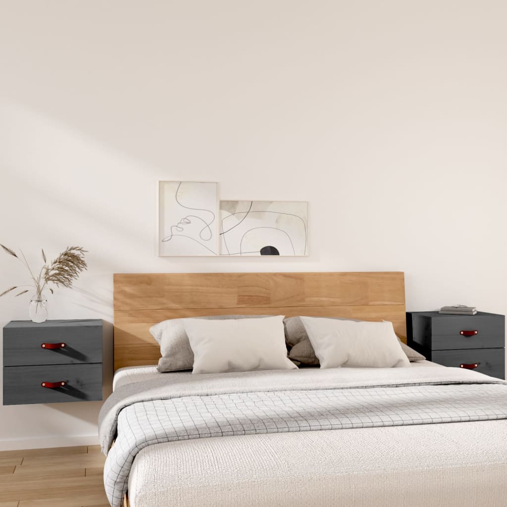 Comodini a Muro 2 pz Grigio 50x36x40 cm | homemem39