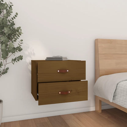 Comodino a Muro Marrone ambra 50x36x40 cm | homemem39