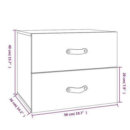 Comodino a Muro Marrone ambra 50x36x40 cm | homemem39