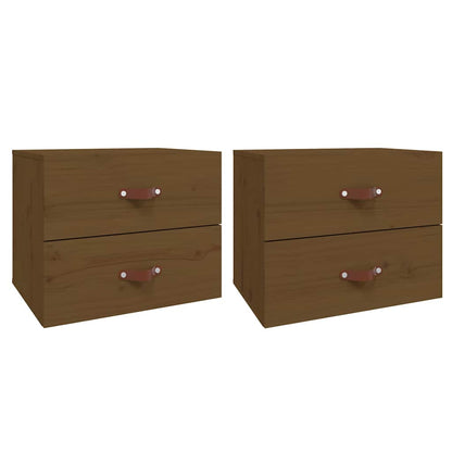 Comodini a Muro 2 pz Marrone ambra 50x36x40 cm | homemem39