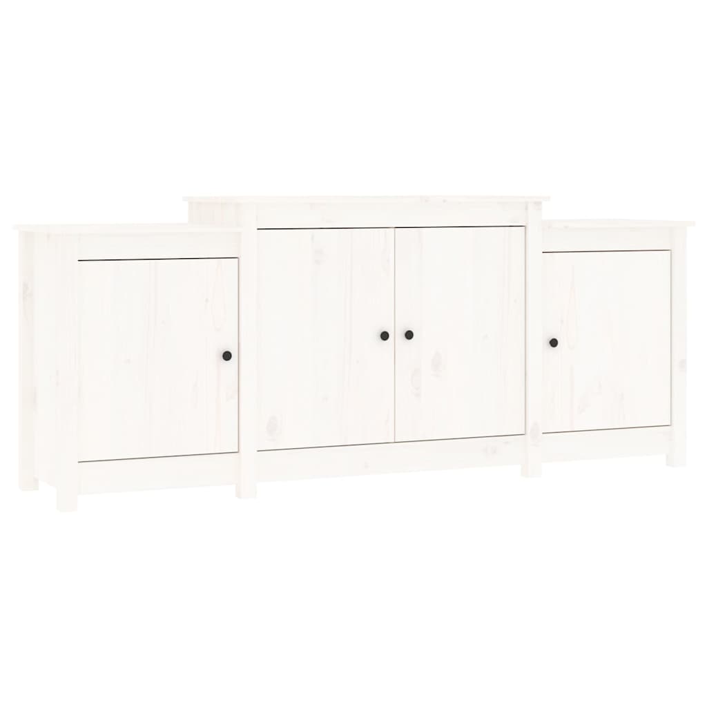 Credenza Bianca 164x37x68 cm in Legno Massello di Pino - homemem39