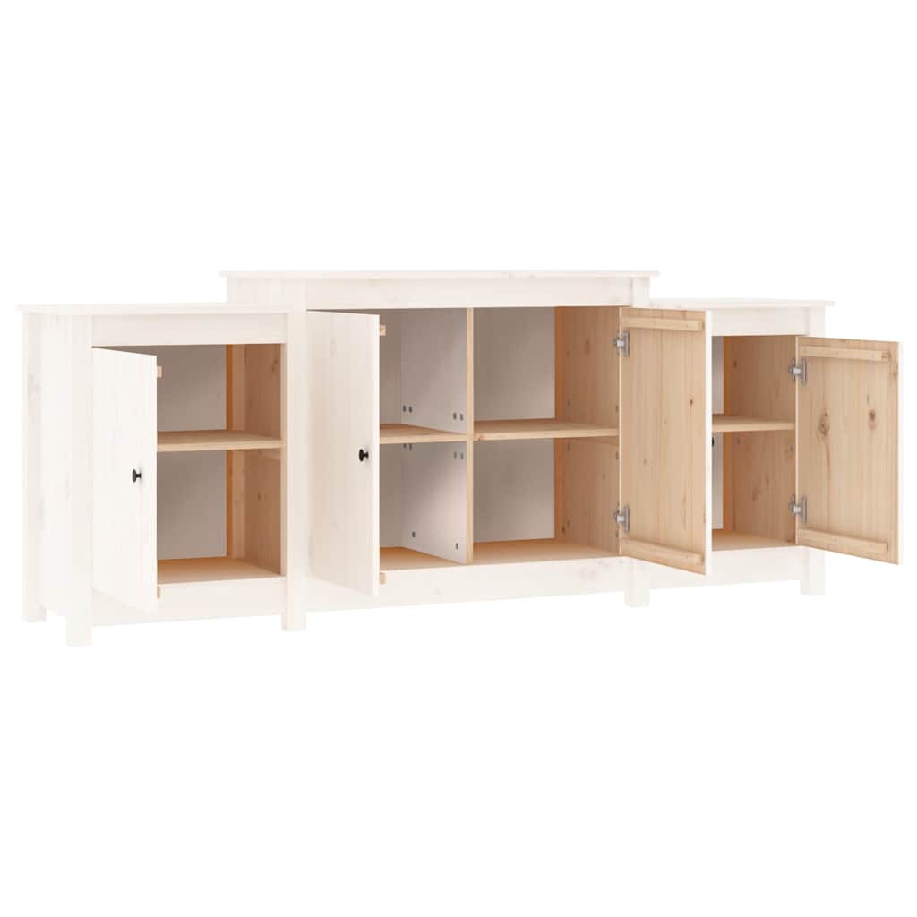 Credenza Bianca 164x37x68 cm in Legno Massello di Pino - homemem39