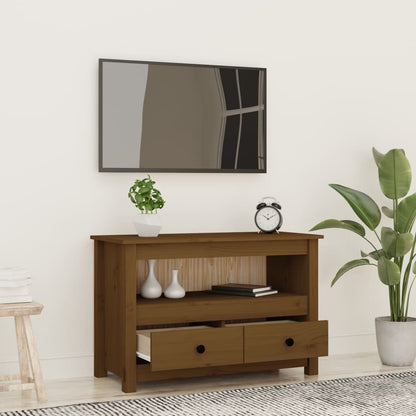 Mobile Porta TV ambra 79x35x52 cm in Legno Massello di Pino - homemem39