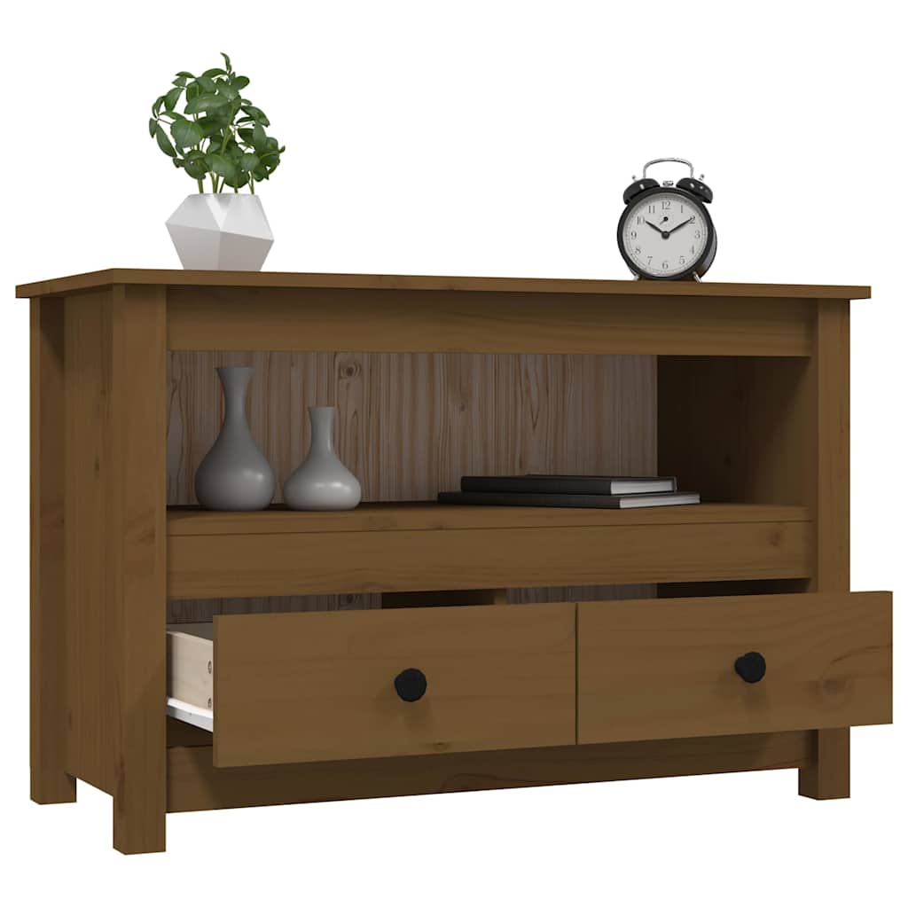 Mobile Porta TV ambra 79x35x52 cm in Legno Massello di Pino