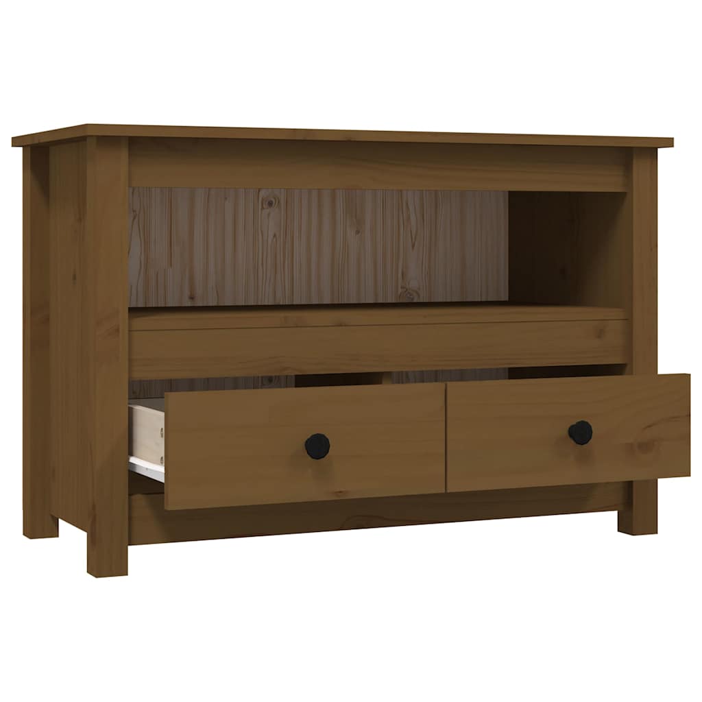 Mobile Porta TV ambra 79x35x52 cm in Legno Massello di Pino