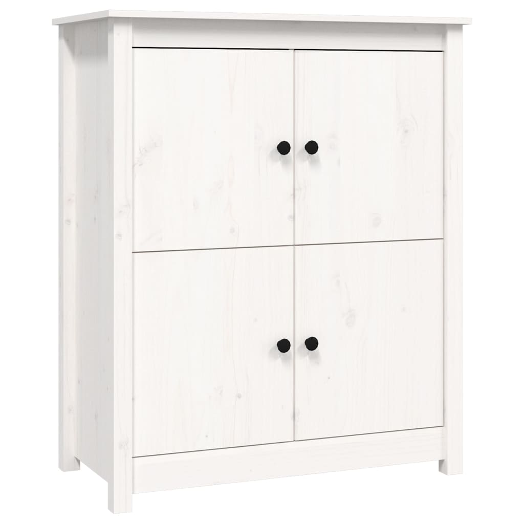 Credenza Bianca 83x41,5x100 cm in Legno Massello di Pino - homemem39