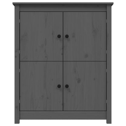 Credenza Grigia 83x41,5x100 cm in Legno Massello di Pino
