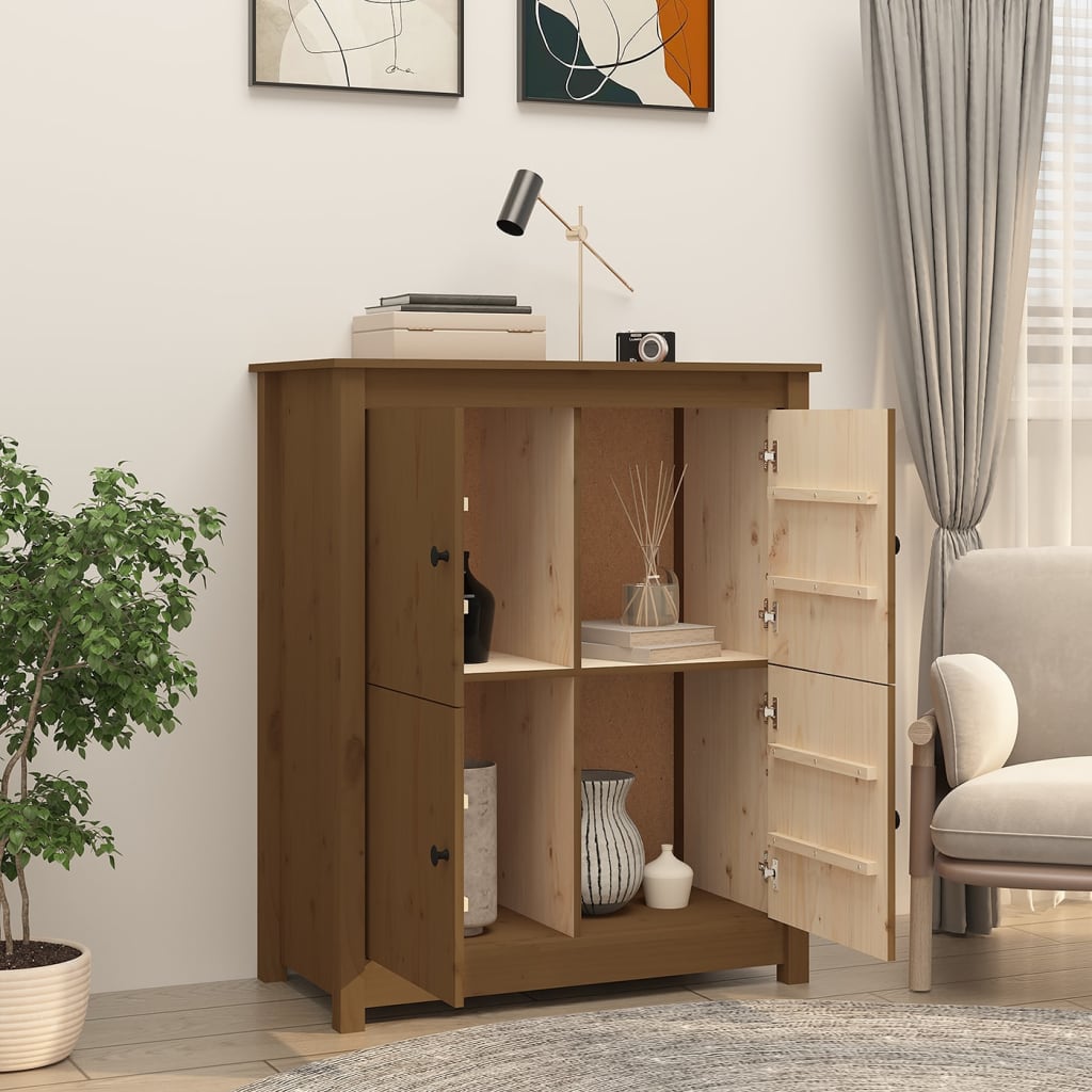 Credenza ambra 83x41,5x100 cm in Legno Massello di Pino - homemem39