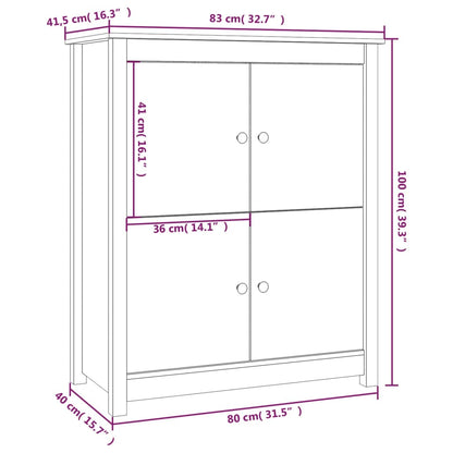Credenza ambra 83x41,5x100 cm in Legno Massello di Pino - homemem39