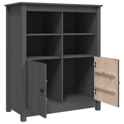Credenza Grigia 83x41,5x100 cm in Legno Massello di Pino - homemem39