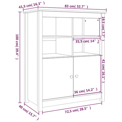 Credenza ambra 83x41,5x100 cm in Legno Massello di Pino - homemem39