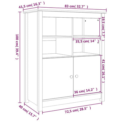 Credenza ambra 83x41,5x100 cm in Legno Massello di Pino
