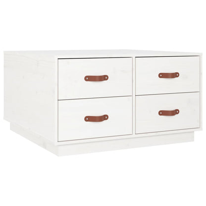 Tavolino da Salotto Bianco 80x80x45 cm Legno Massello di Pino | homemem39
