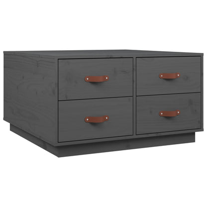 Tavolino da Salotto Grigio 80x80x45 cm Legno Massello di Pino | homemem39