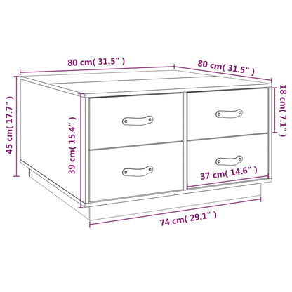 Tavolino da Salotto ambra 80x80x45 cm Legno Massello di Pino | homemem39
