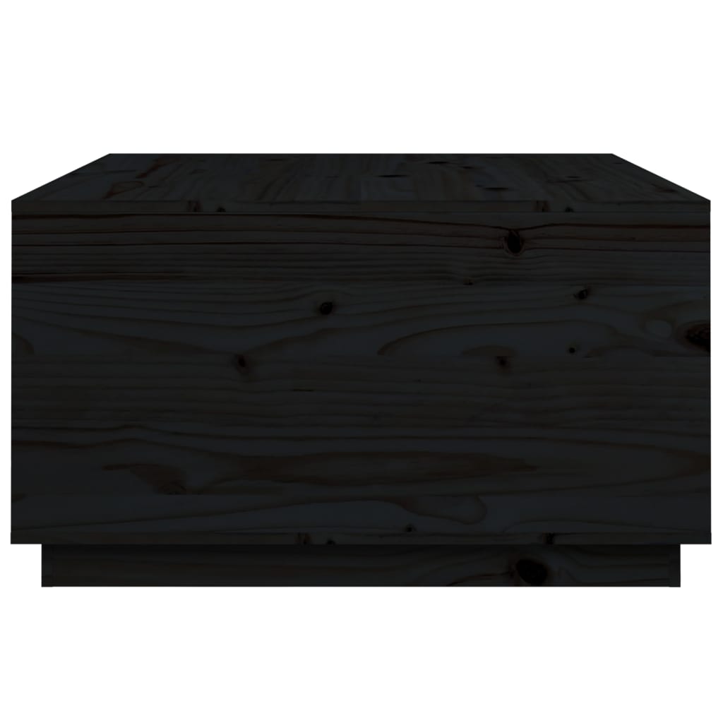 Tavolino da Salotto Nero 80x80x45 cm Legno Massello di Pino | homemem39