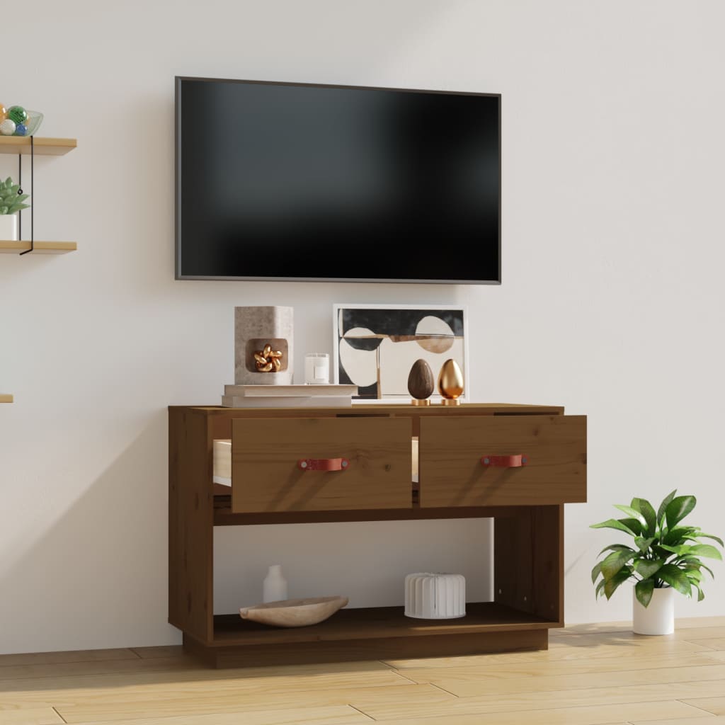 Mobile Porta TV ambra 90x40x60 cm in Legno Massello di Pino - homemem39