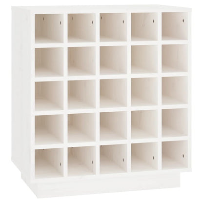 Portabottiglie Bianco 55,5x34x61 cm in Legno Massello di Pino