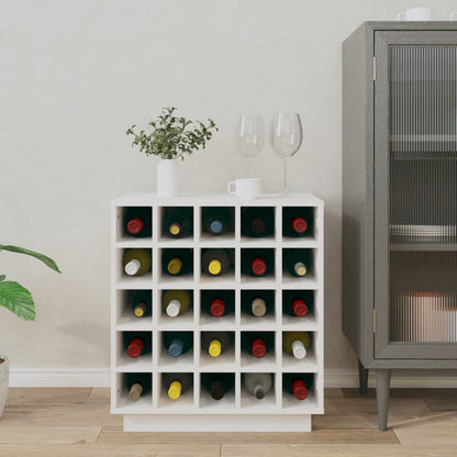 Portabottiglie Bianco 55,5x34x61 cm in Legno Massello di Pino