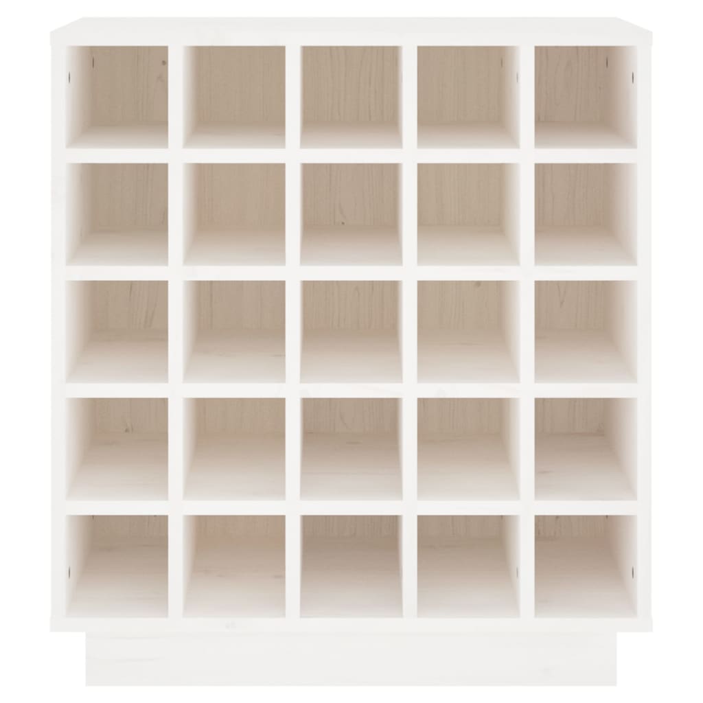 Portabottiglie Bianco 55,5x34x61 cm in Legno Massello di Pino