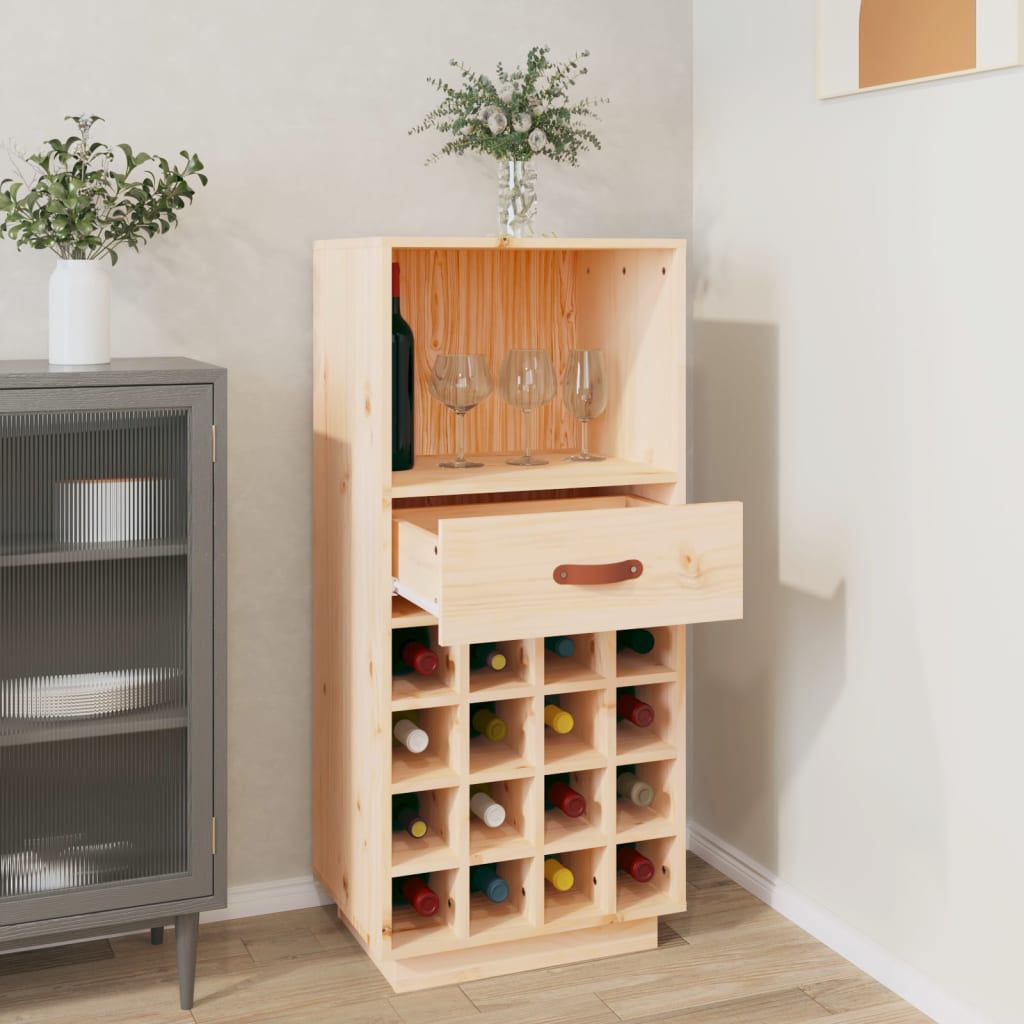 Portabottiglie 45x34x100 cm in Legno Massello di Pino - homemem39