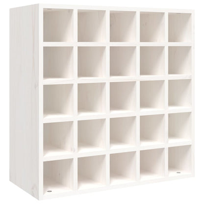 Portabottiglie Bianco 56x25x56 cm in Legno Massello di Pino