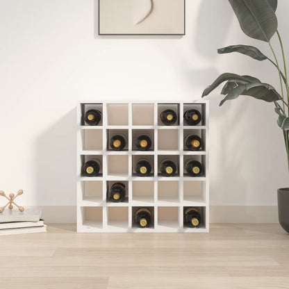 Portabottiglie Bianco 56x25x56 cm in Legno Massello di Pino