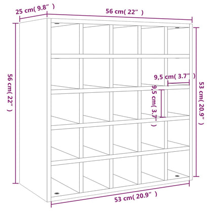 Portabottiglie Bianco 56x25x56 cm in Legno Massello di Pino