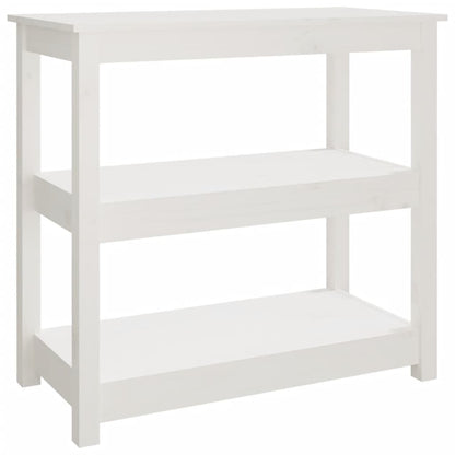 Tavolo Consolle Bianco 80x40x74 cm in Legno Massello di Pino - homemem39