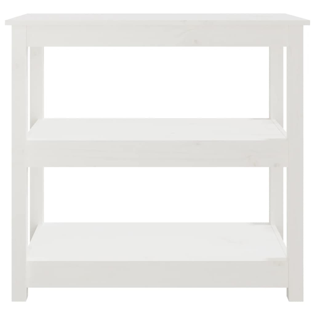 Tavolo Consolle Bianco 80x40x74 cm in Legno Massello di Pino - homemem39