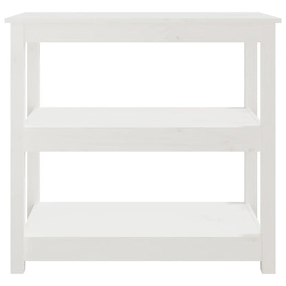 Tavolo Consolle Bianco 80x40x74 cm in Legno Massello di Pino - homemem39