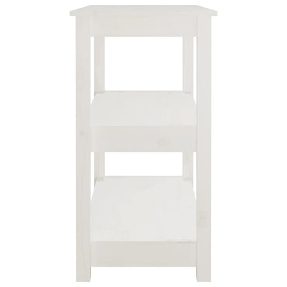Tavolo Consolle Bianco 80x40x74 cm in Legno Massello di Pino | homemem39