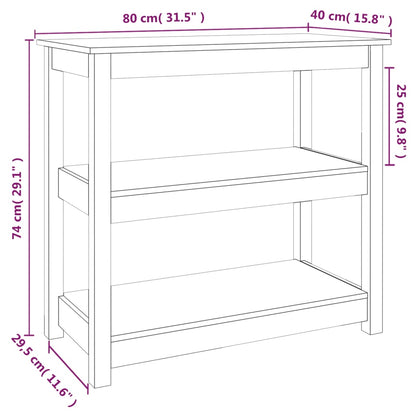 Tavolo Consolle Bianco 80x40x74 cm in Legno Massello di Pino | homemem39