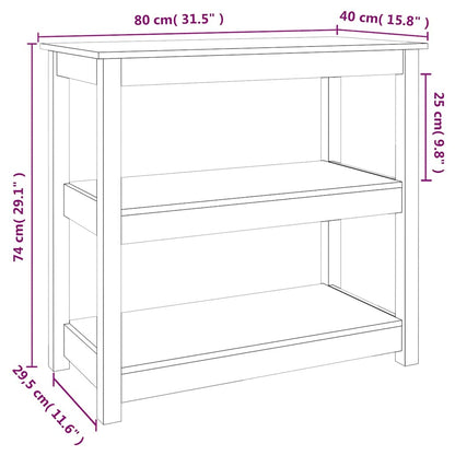 Tavolo Consolle Bianco 80x40x74 cm in Legno Massello di Pino