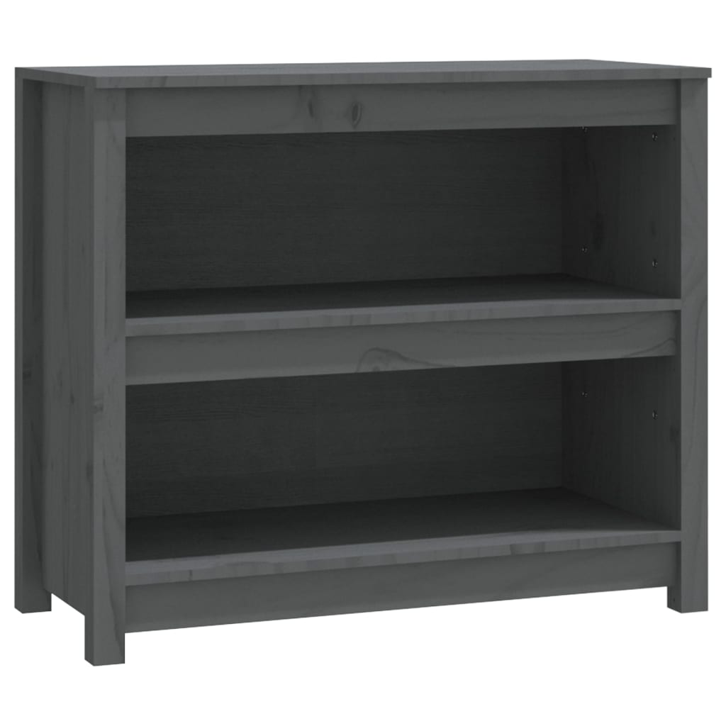 Libreria Grigia 80x35x68 cm in Legno Massello di Pino | homemem39