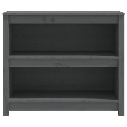 Libreria Grigia 80x35x68 cm in Legno Massello di Pino | homemem39