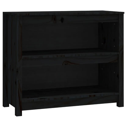 Libreria Nera 80x35x68 cm in Legno Massello di Pino | homemem39