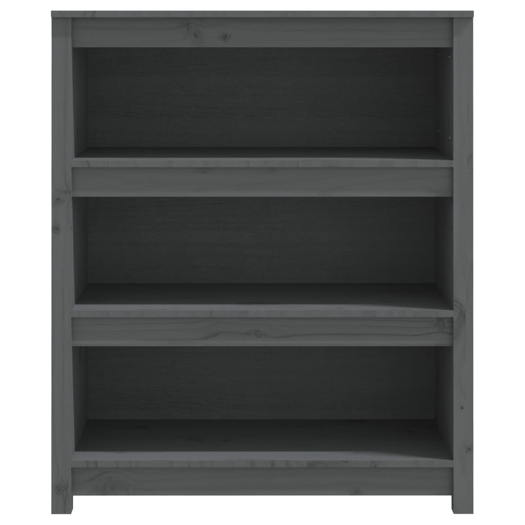 Libreria Grigia 80x35x97 cm in Legno Massello di Pino | homemem39