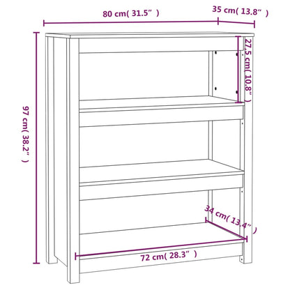 Libreria Marrone ambra 80x35x97 cm in Legno Massello di Pino | homemem39