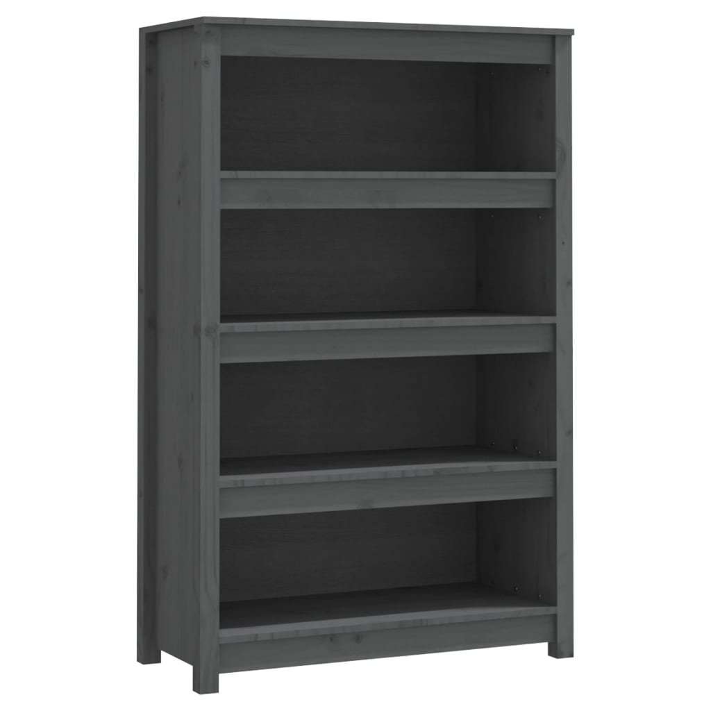 Libreria Grigia 80x35x126 cm in Legno Massello di Pino | homemem39