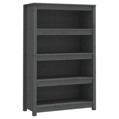 Libreria Grigia 80x35x126 cm in Legno Massello di Pino | homemem39