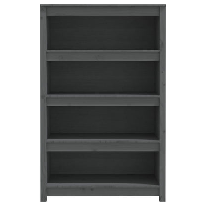 Libreria Grigia 80x35x126 cm in Legno Massello di Pino