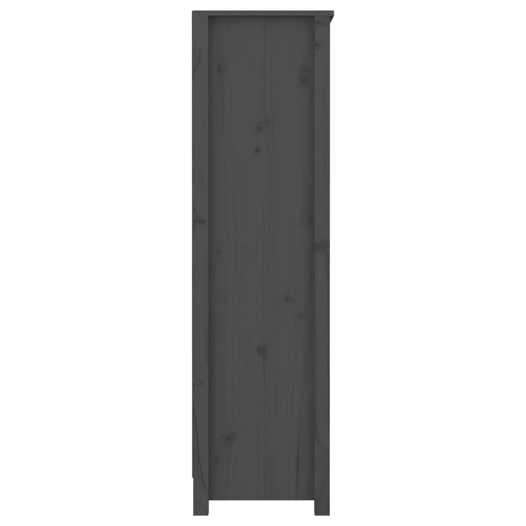 Libreria Grigia 80x35x126 cm in Legno Massello di Pino | homemem39