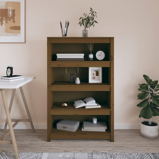 Libreria Marrone ambra 80x35x126 cm in Legno Massello di Pino - homemem39