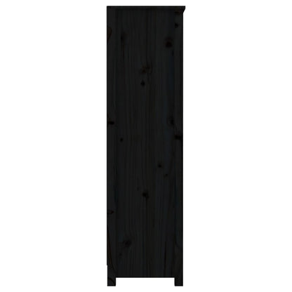 Libreria Nera 80x35x126 cm in Legno Massello di Pino | homemem39