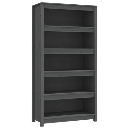 Libreria Grigia 80x35x154 cm in Legno Massello di Pino | homemem39