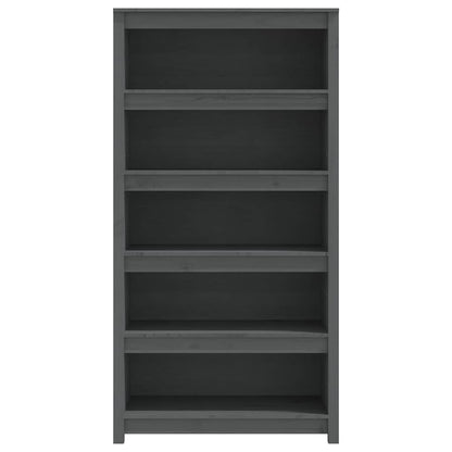 Libreria Grigia 80x35x154 cm in Legno Massello di Pino | homemem39